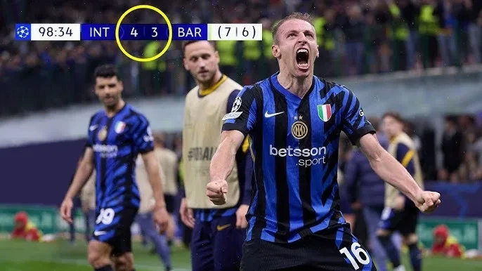 欧冠八强战第23分钟精彩远射进球